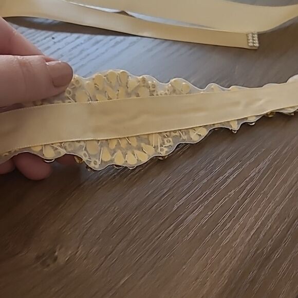 Elegant Rose Gold Elaborate Rhinestone Floral Thin Sash Belt - Picture 7 of 9